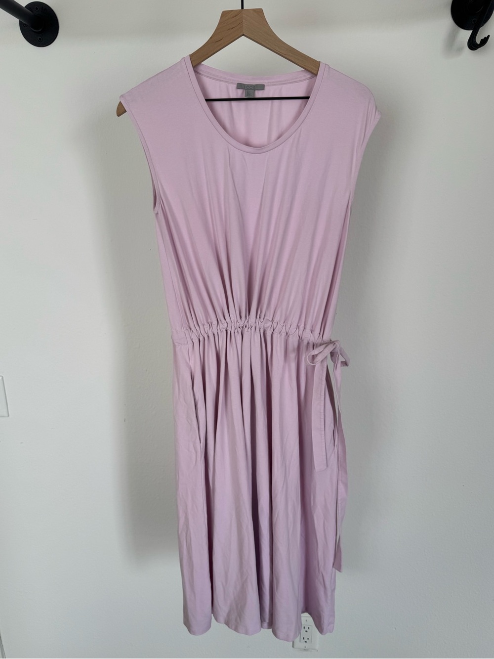 COS Sleeveless Light Pink Drawstring Waist Midi Dress Small